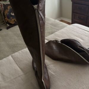 Brown Tall Soft Leather Boots